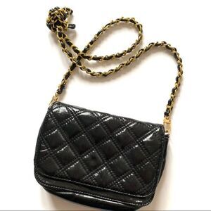 Big Buddha Small Black Quilted Crossbody Bag